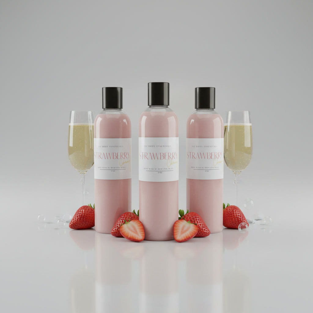 Gel douche champagne fraise avec billes éclatantes
