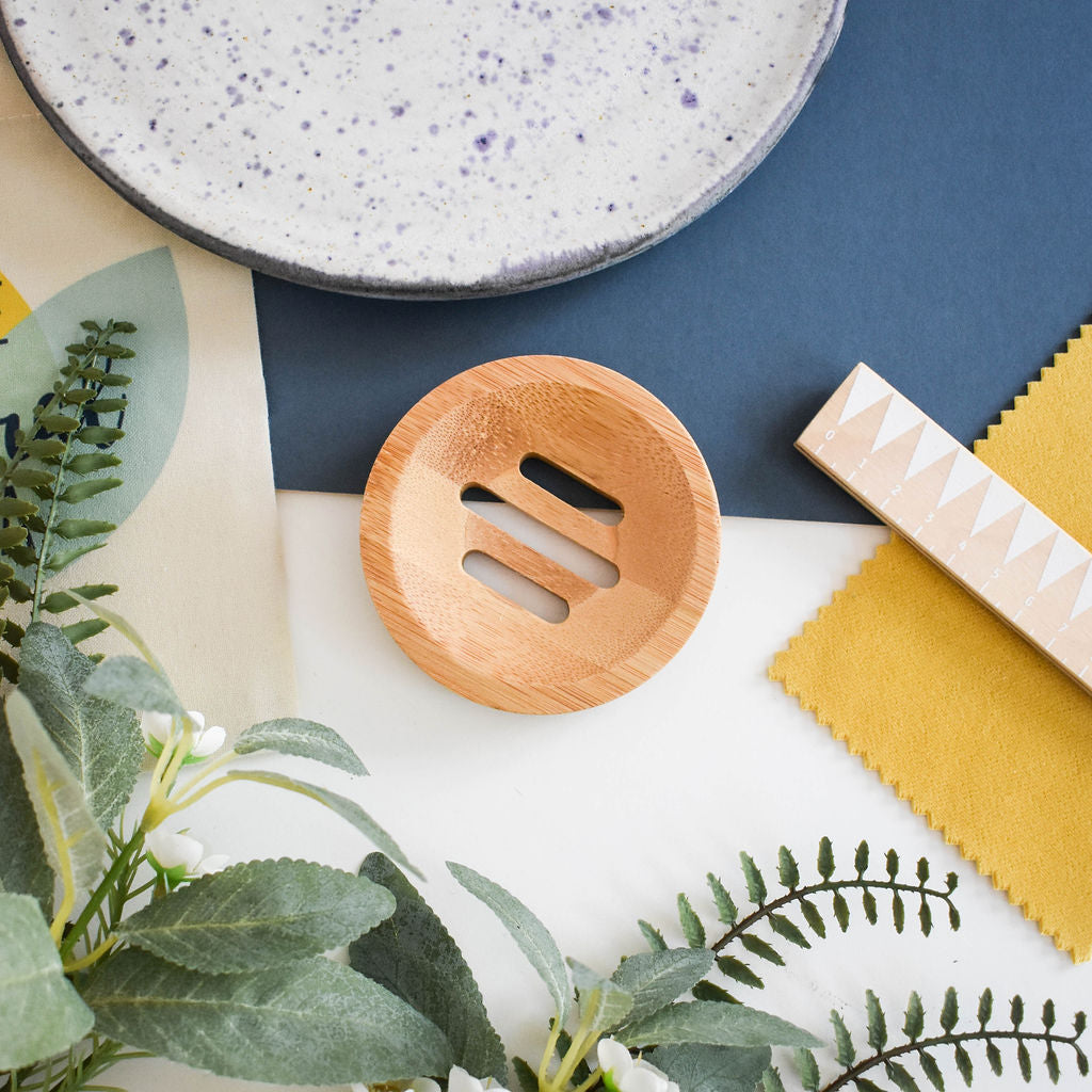 Porte-savon en bambou pour shampoing/après-shampoing solide