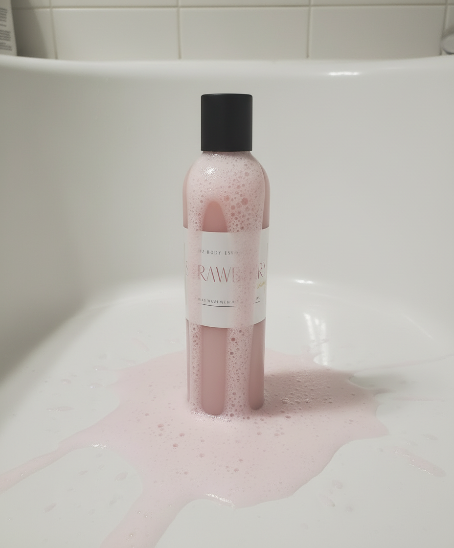 Gel douche champagne fraise avec billes éclatantes