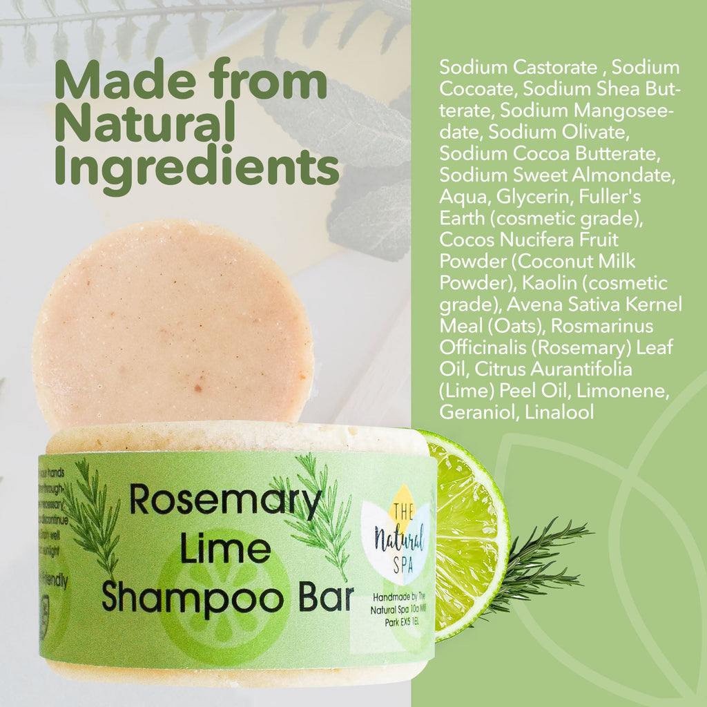 Shampoing Solide Romarin & Citron Vert | Lavage Naturel pour Tous Types de Cheveux | Soin Capillaire Vegan et Zéro Déchet